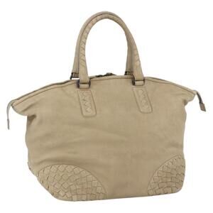 BOTTEGA VENETA INTRECCIATO Hand Bag Leather Beige Auth bs31361